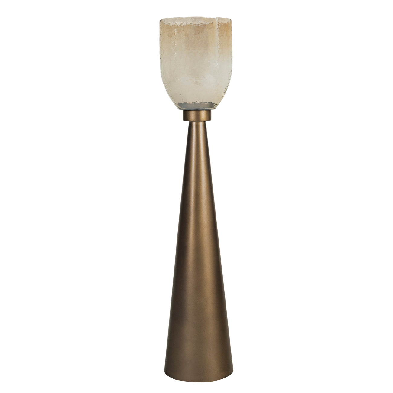 Southbourne Smoked Gold Floor Hurricane 80cm