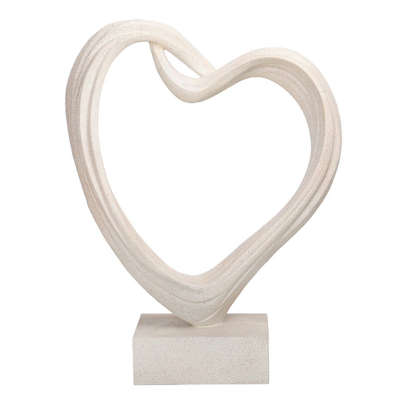 Aven White Sculpted Heart