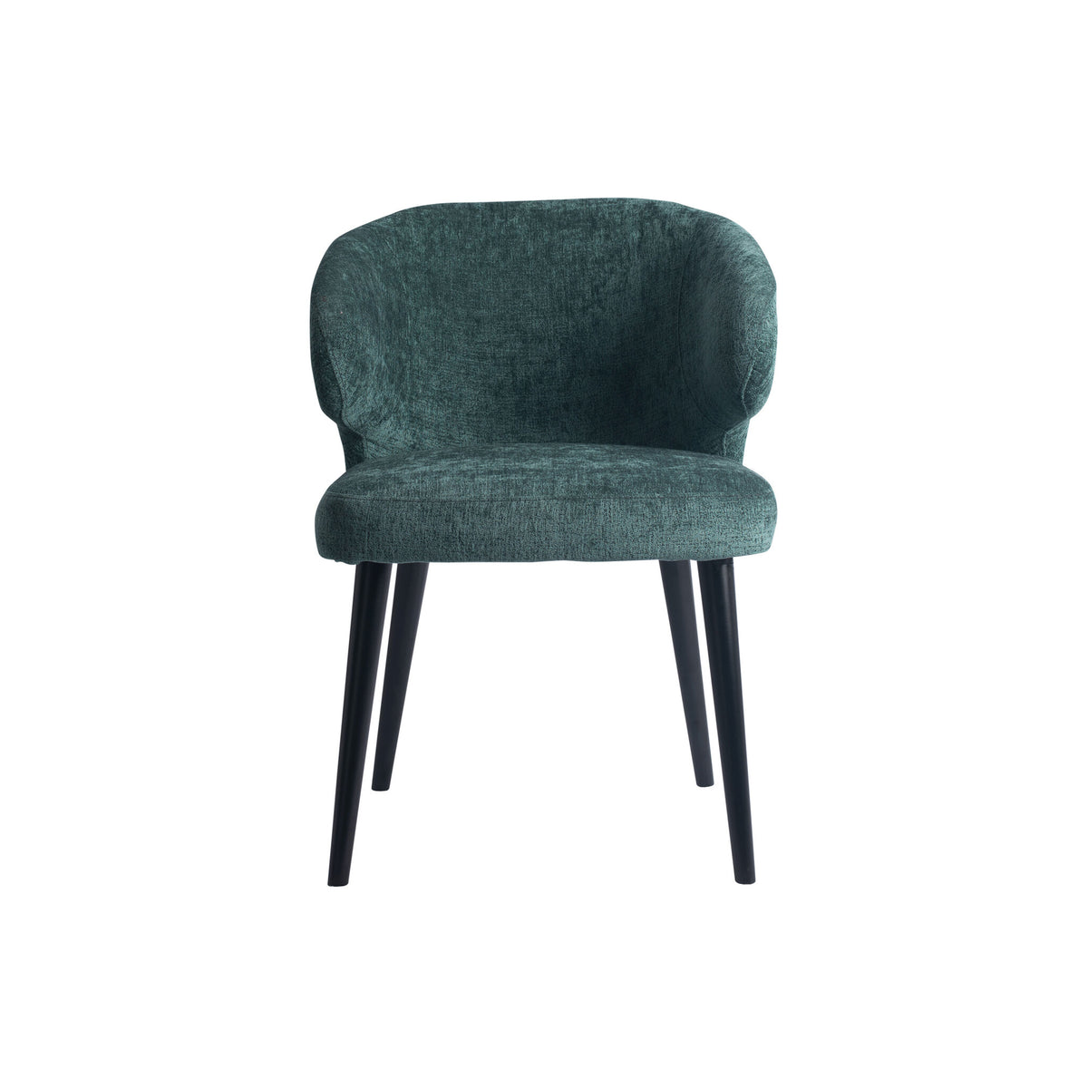Fiori petrol dining chair with black wood legs