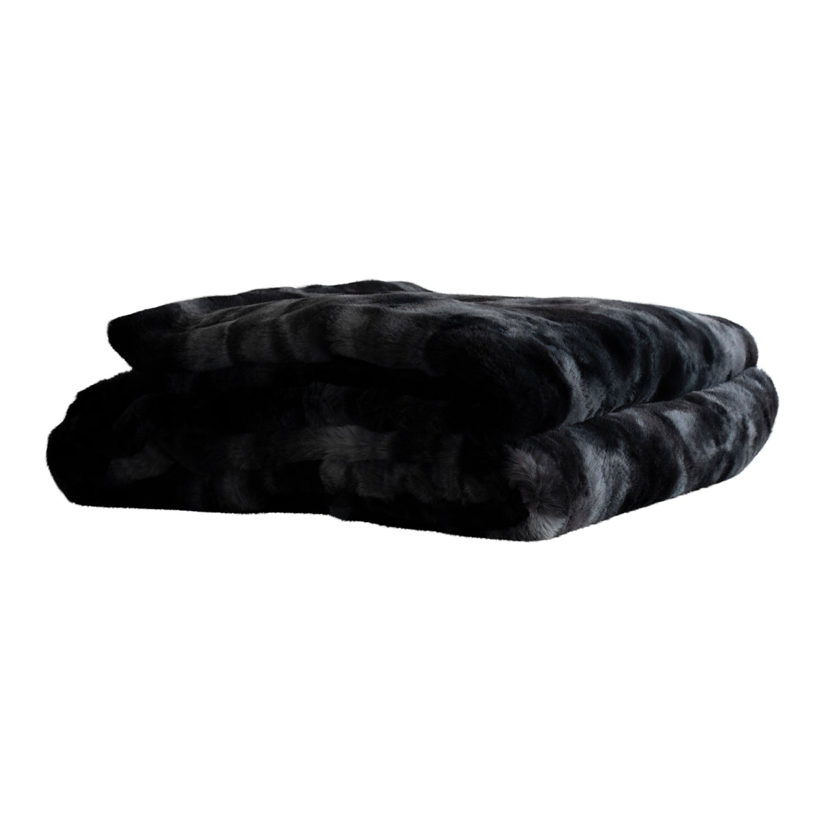 Linde black faux fur bedspread in gift box
