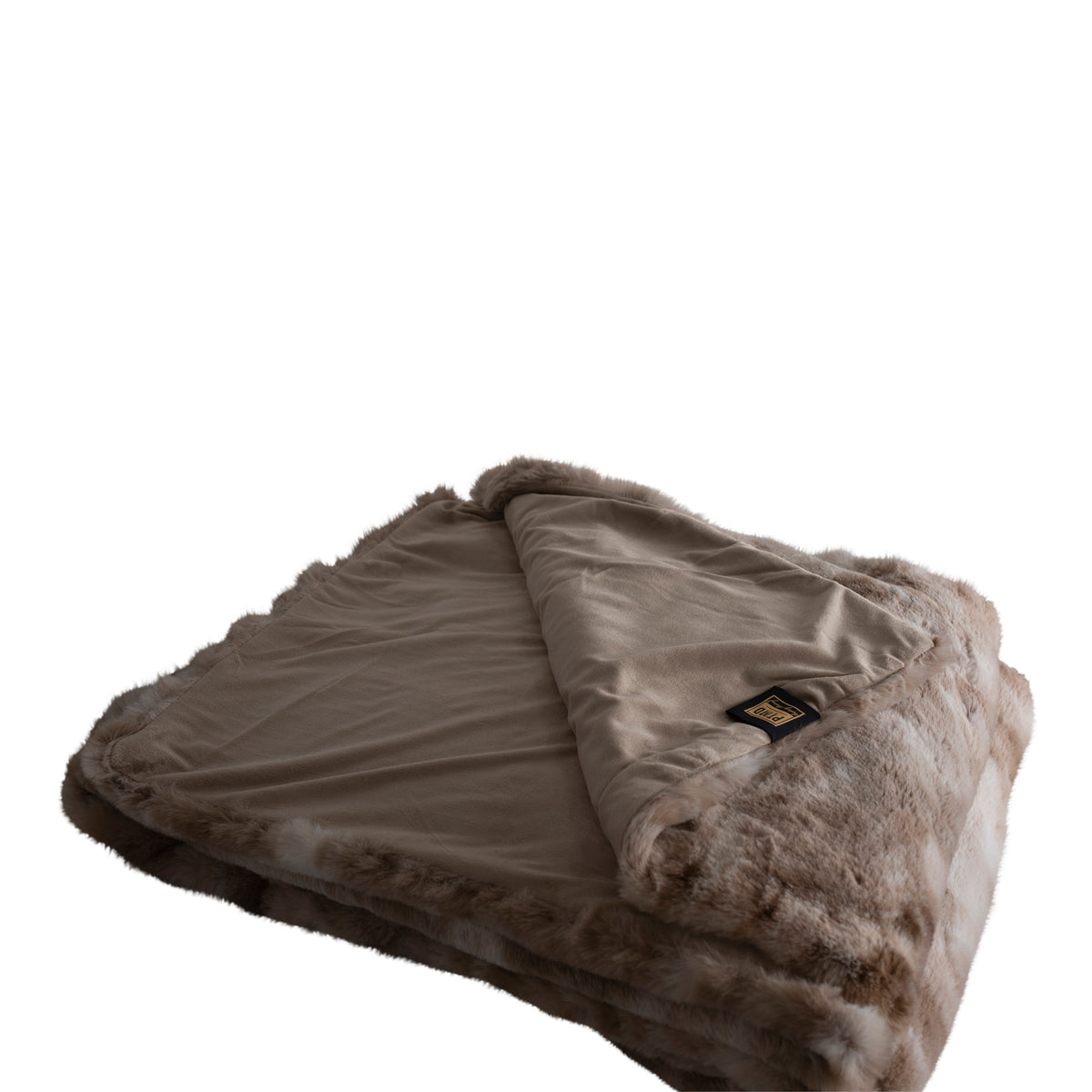 Linde beige faux fur bedspread in gift box