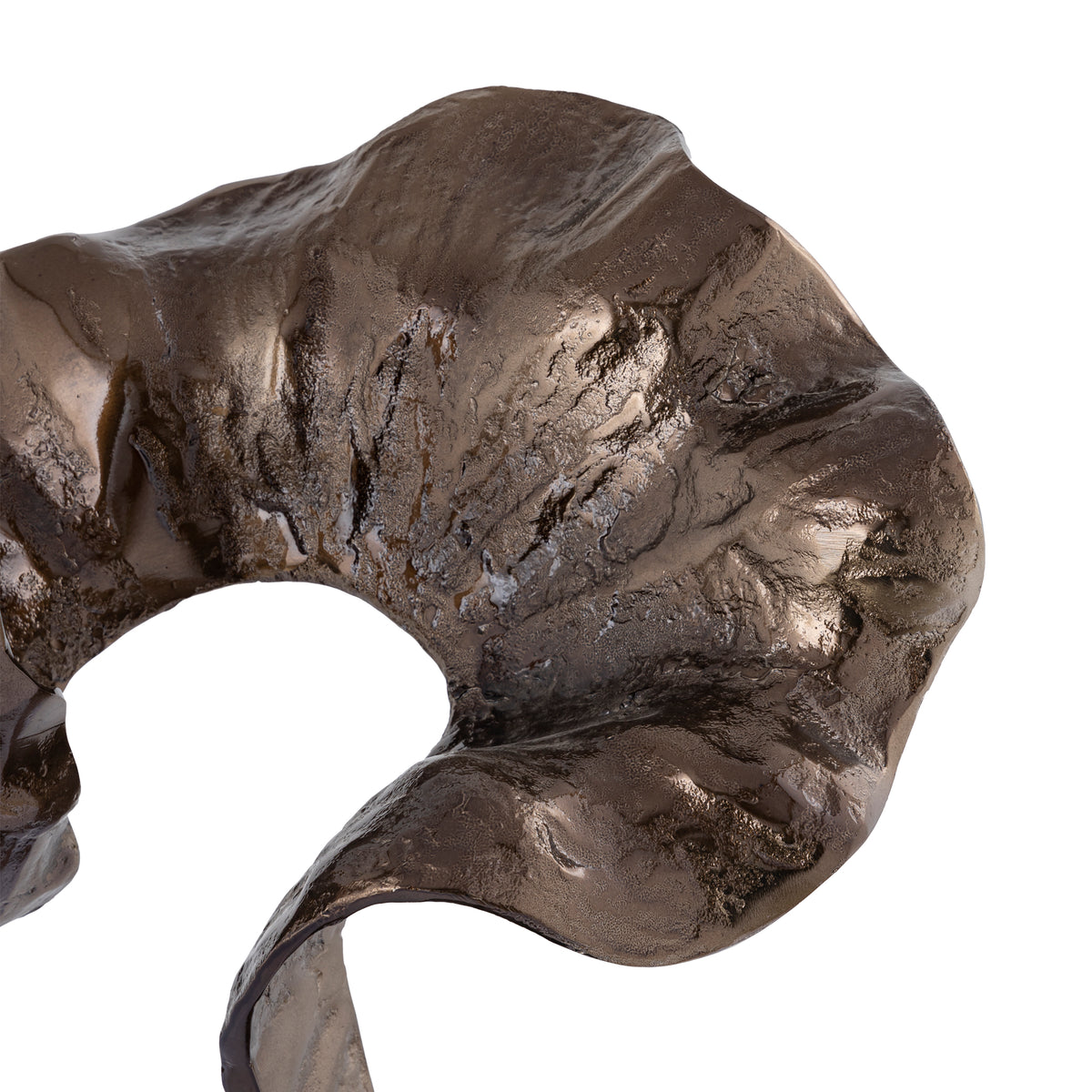 Yobie brown cast aluminium statue on black base, large