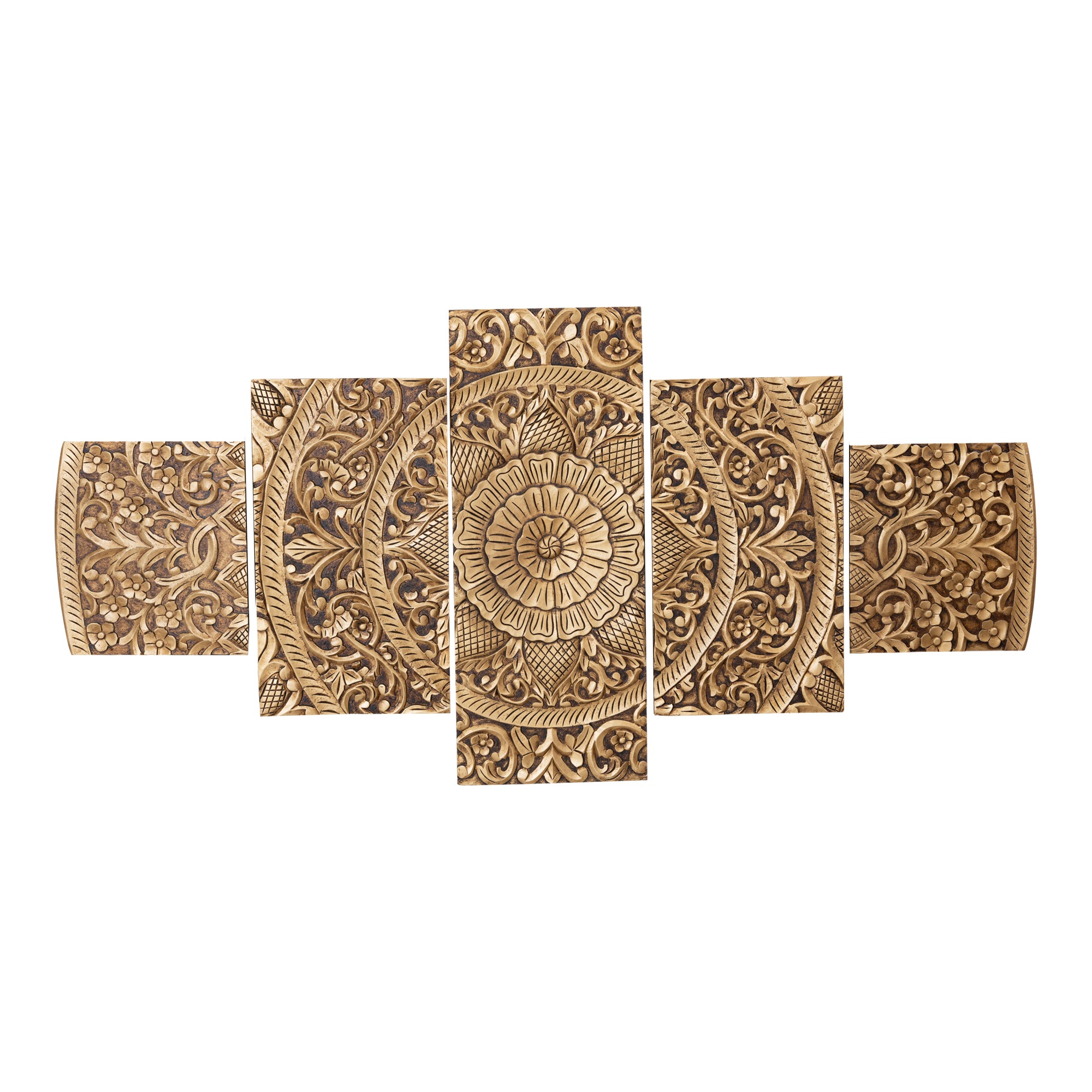 Sharlene Antique Carved Wall Panel Set - Gold