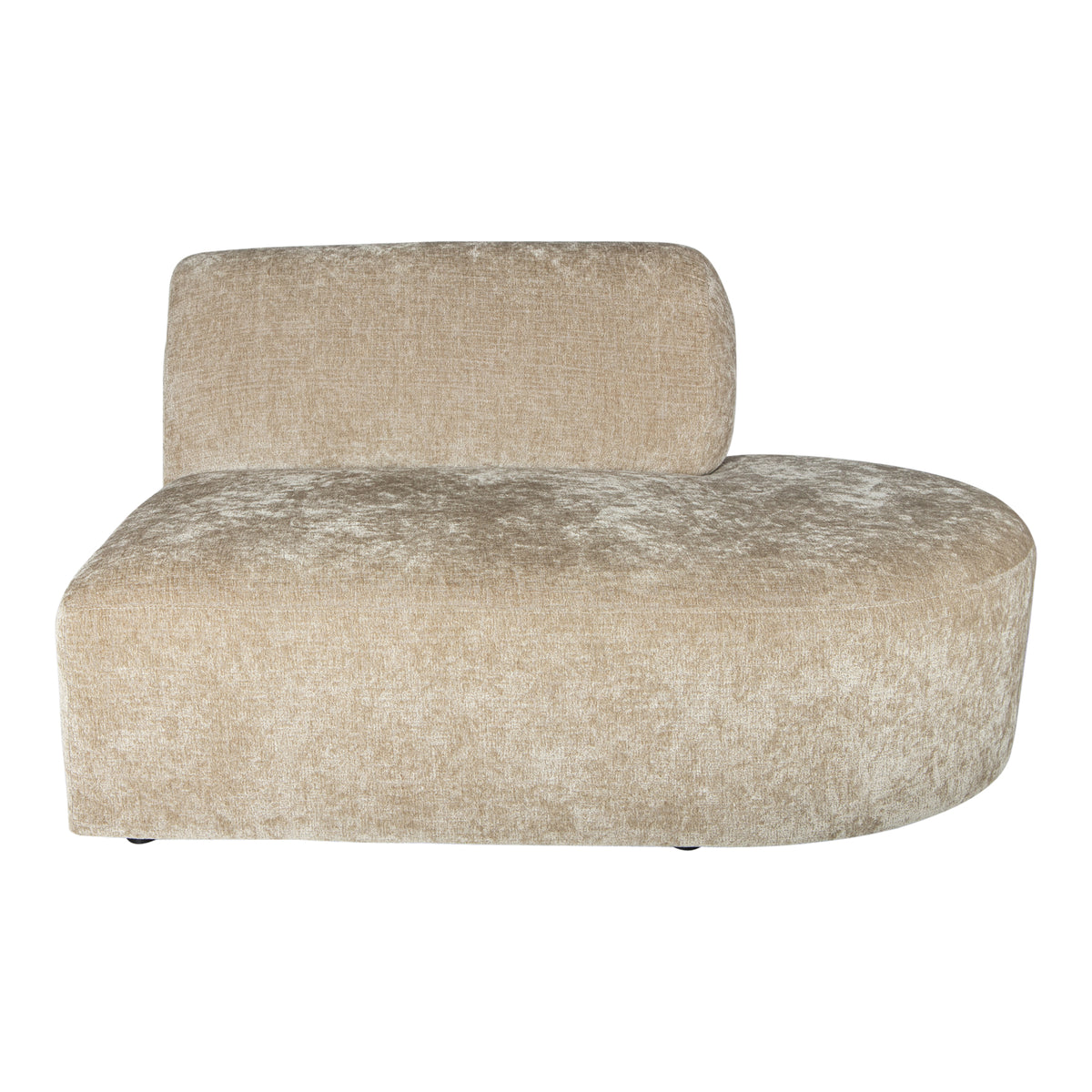 Lujo cream fabric modular sofa right ottoman