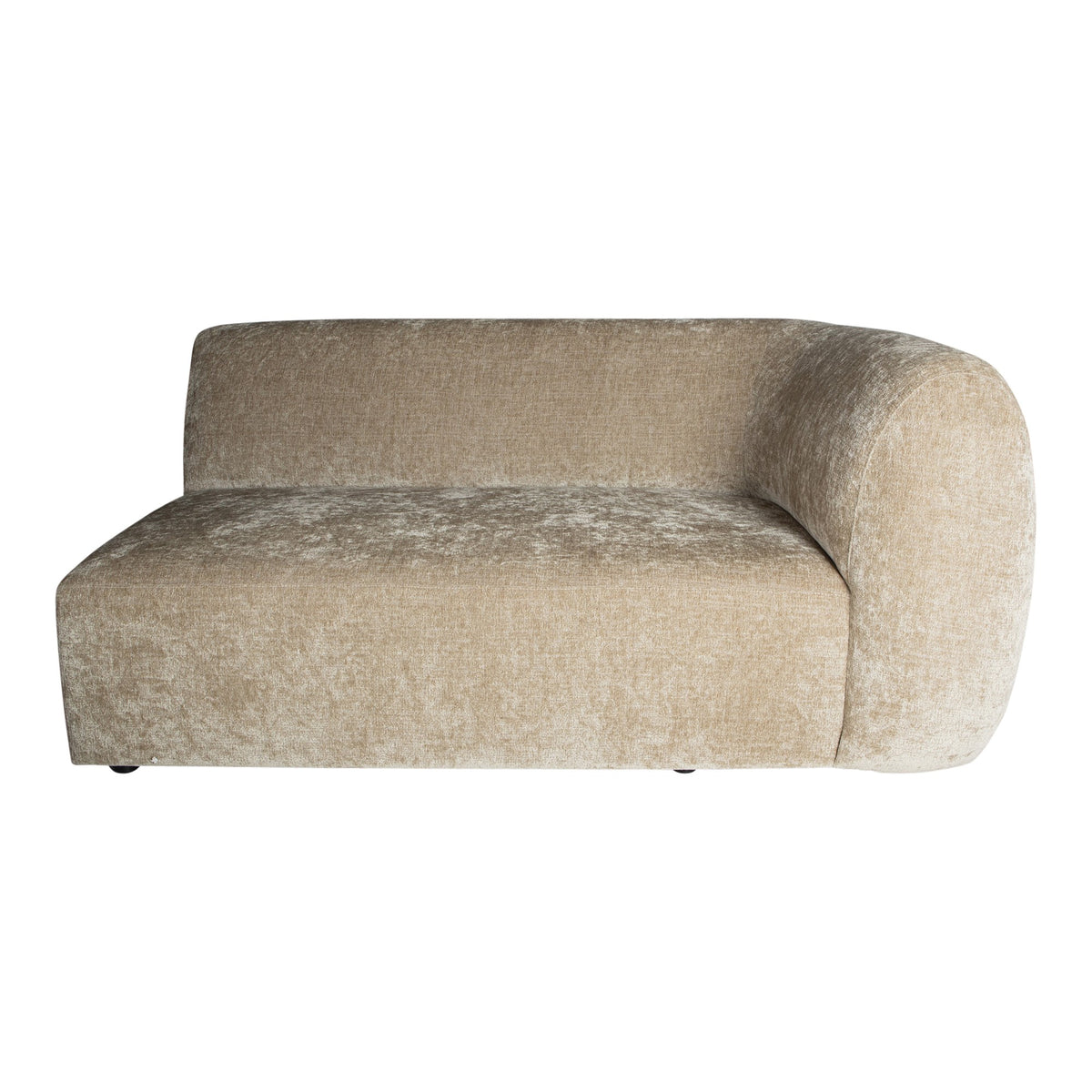 Lujo cream fabric modular two-seater sofa, right arm