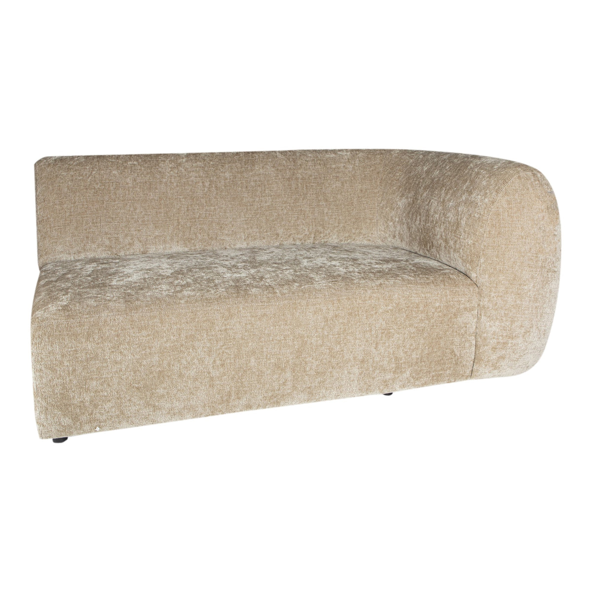 Lujo cream fabric modular two-seater sofa, right arm