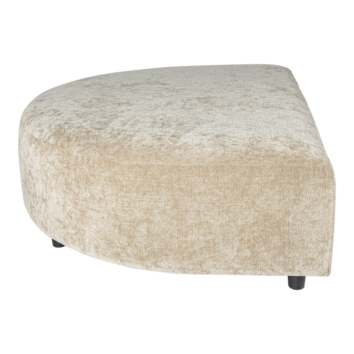 Lujo cream fabric modular longchair pouf