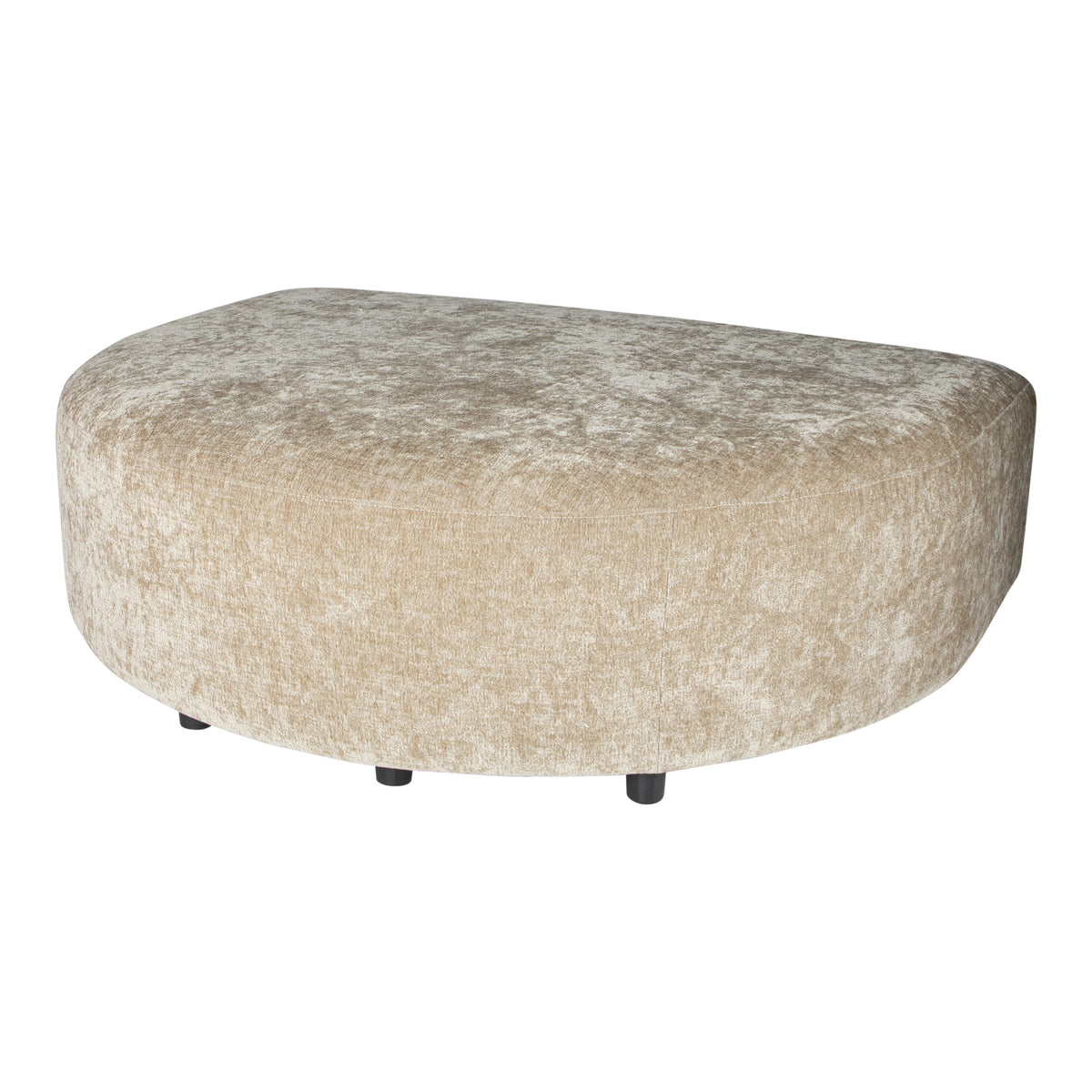 Lujo cream fabric modular longchair pouf