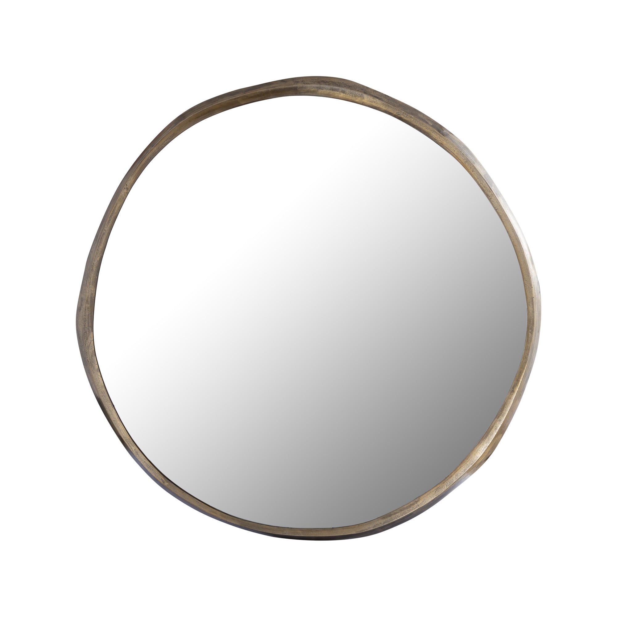 Limera Irregular Round Mirror - Brass