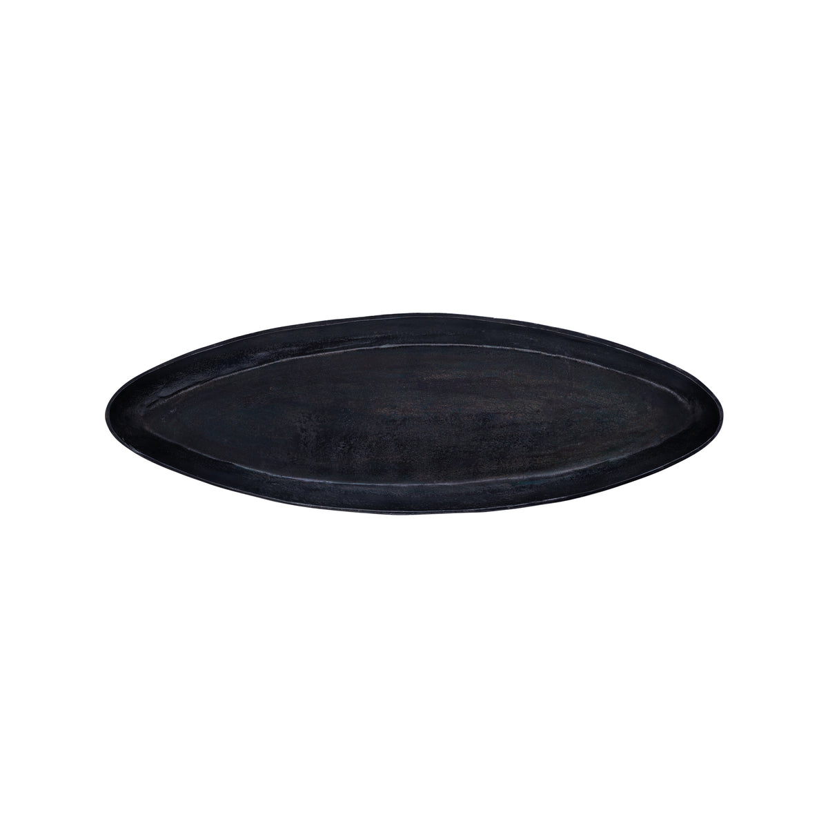 Yaren black cast aluminium oval bowl, small