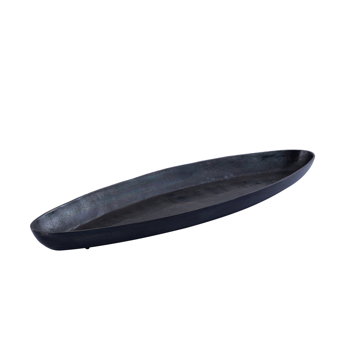 Yaren black cast aluminium oval bowl, small