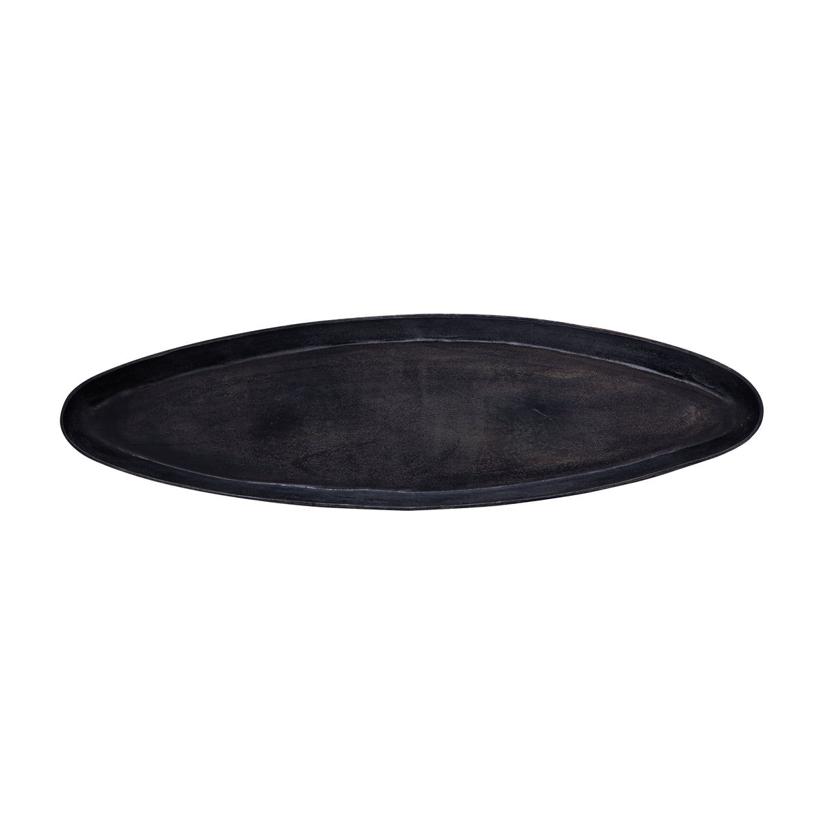Yaren black cast aluminium oval bowl, large