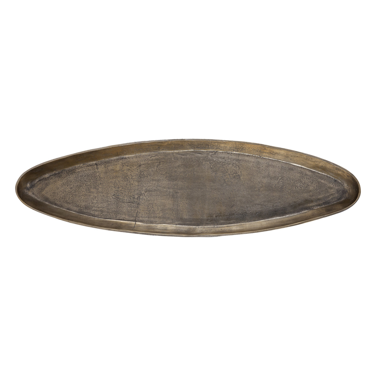 Yaren gold cast aluminium oval bowl, large