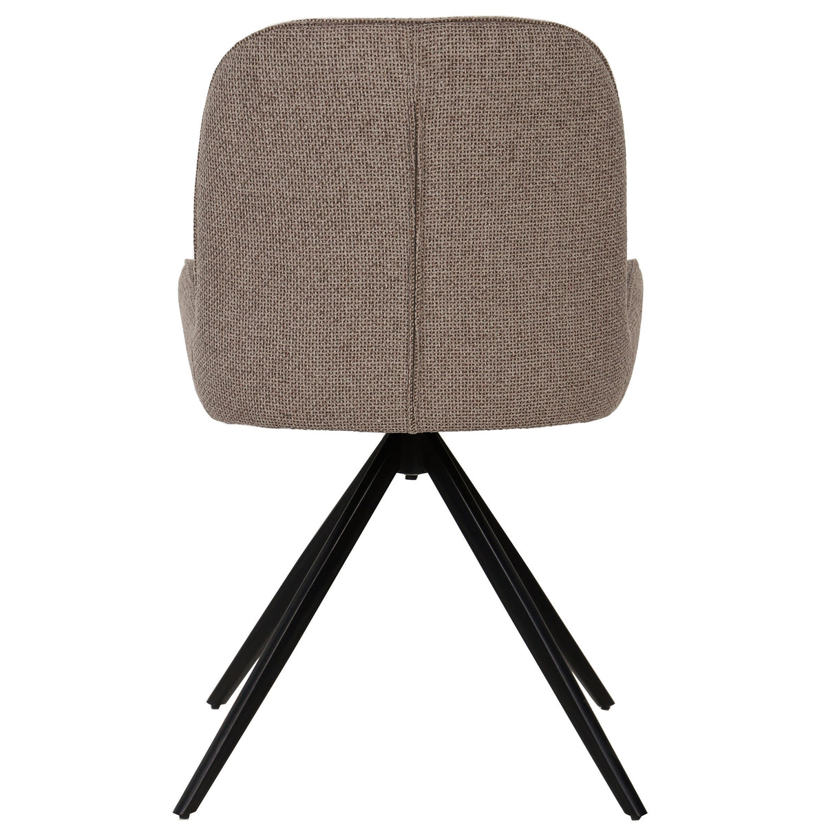 Leander beige fabric dining chair with swivel base