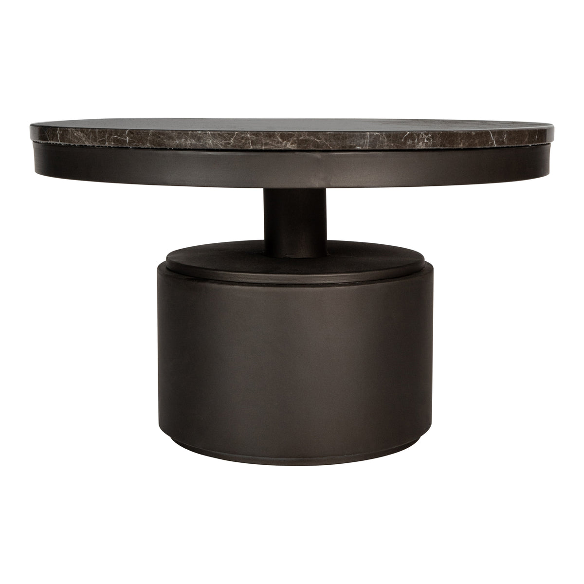 Bregt brown marble coffee table, low, dark brown base