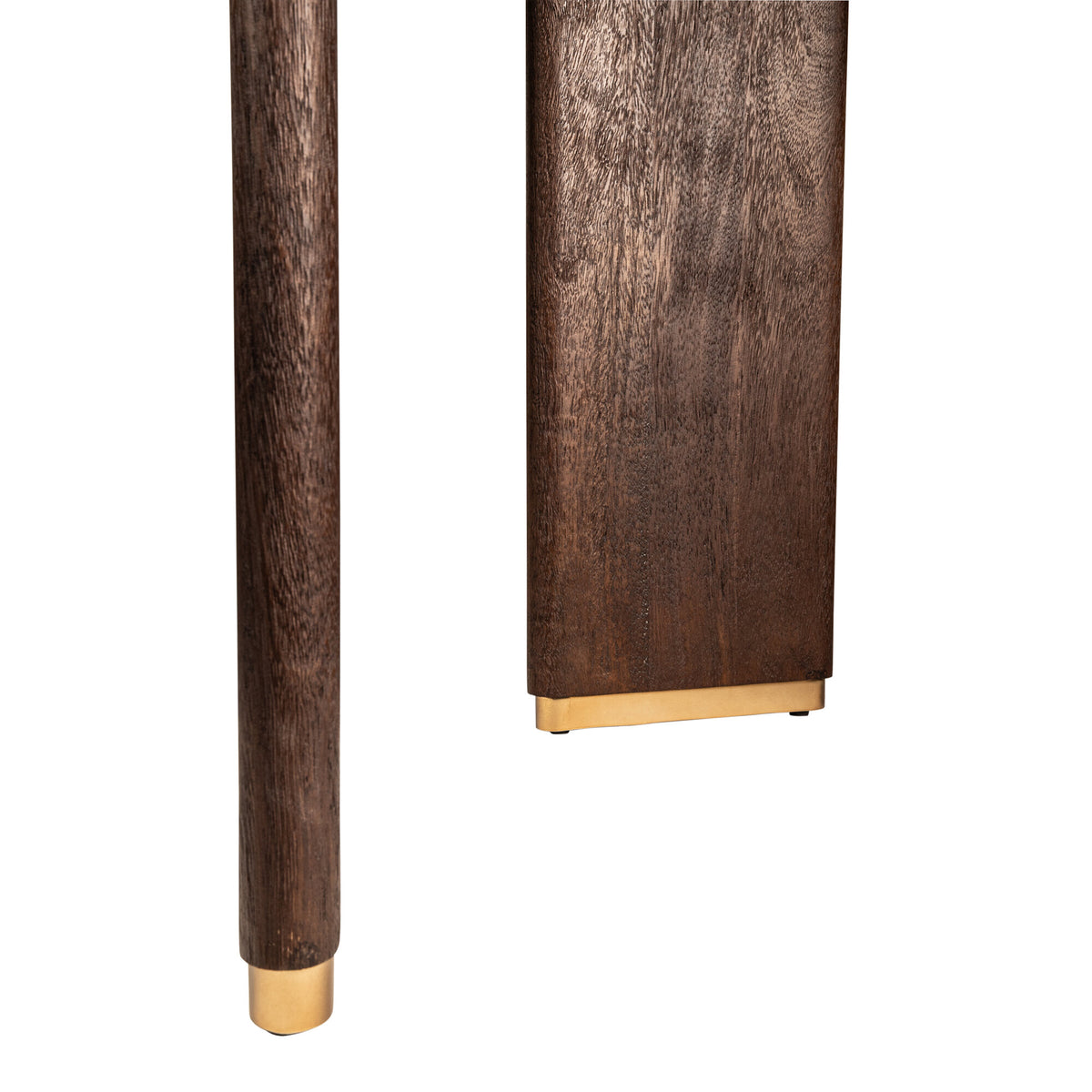 Liber brown mango wood dining table with gold legs, 240cm