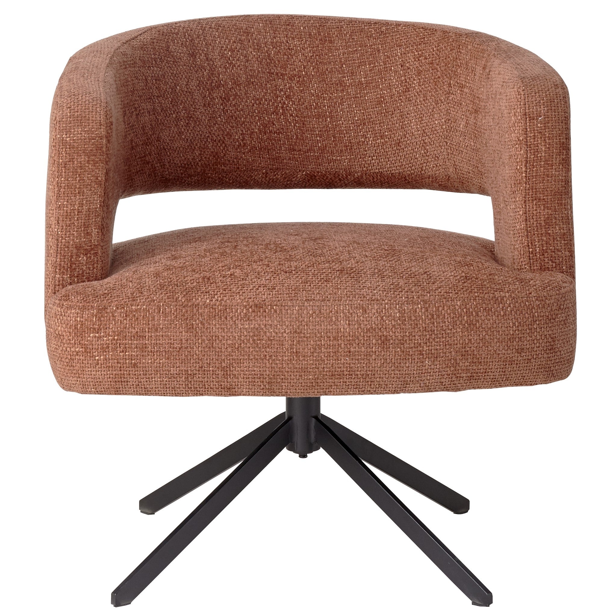 Baldr rust wide dining chair with black legs