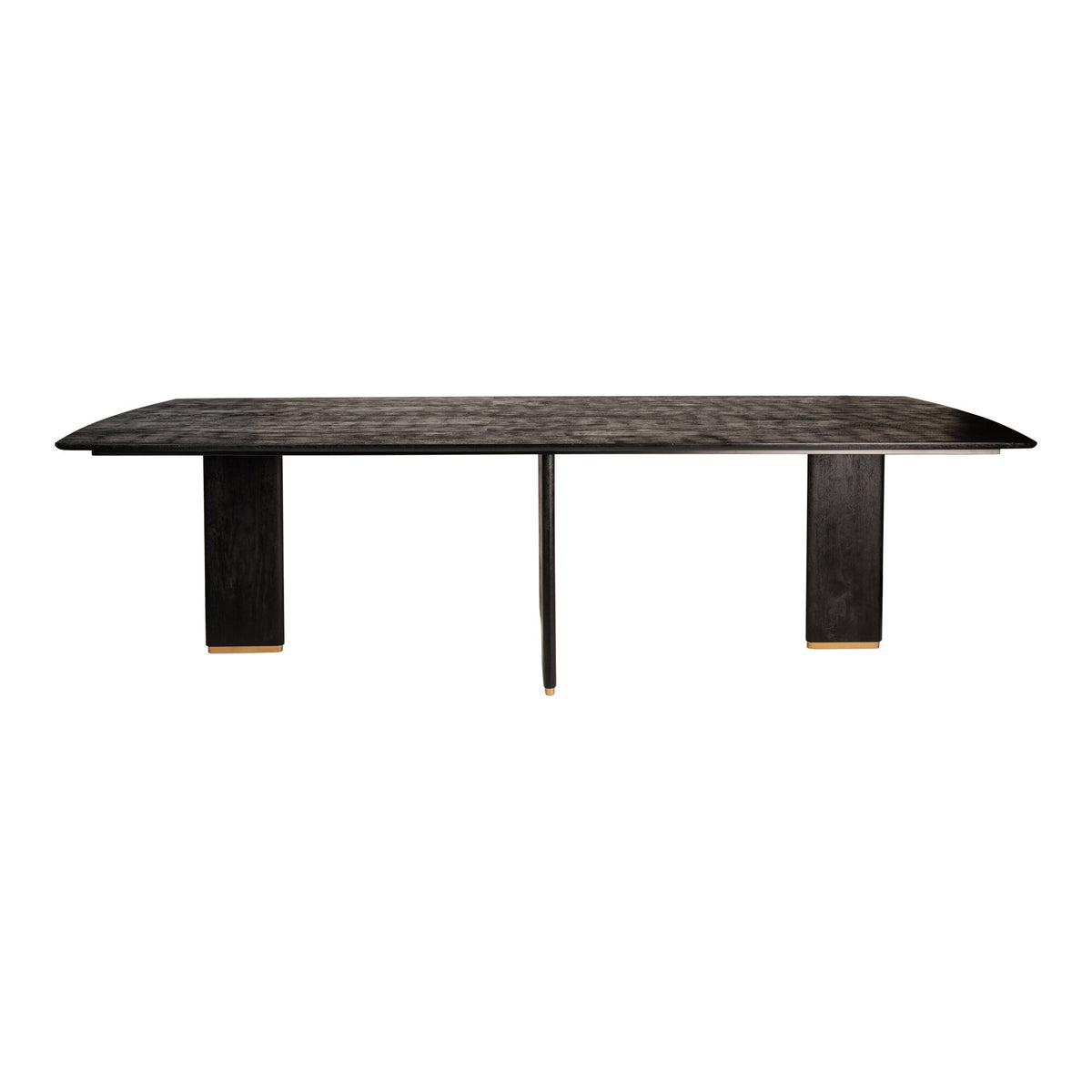 Liber black solid mango wood dining table