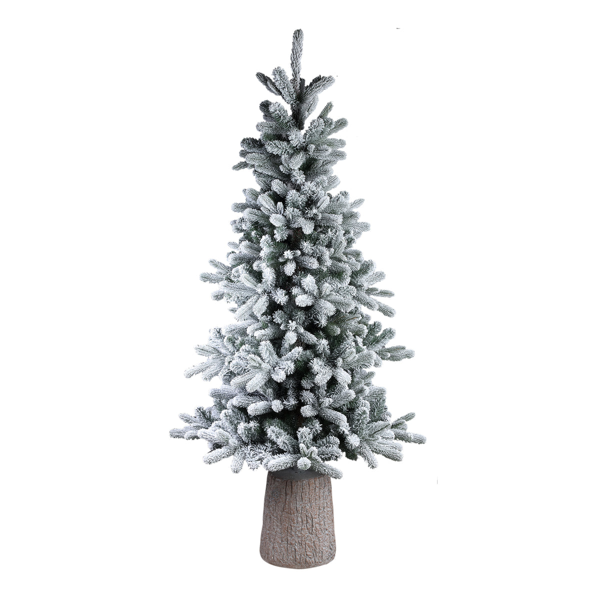 Shawa white snow-effect artificial Christmas tree, large