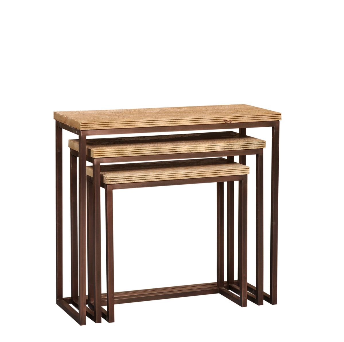Zoah copper powder-coated iron side table