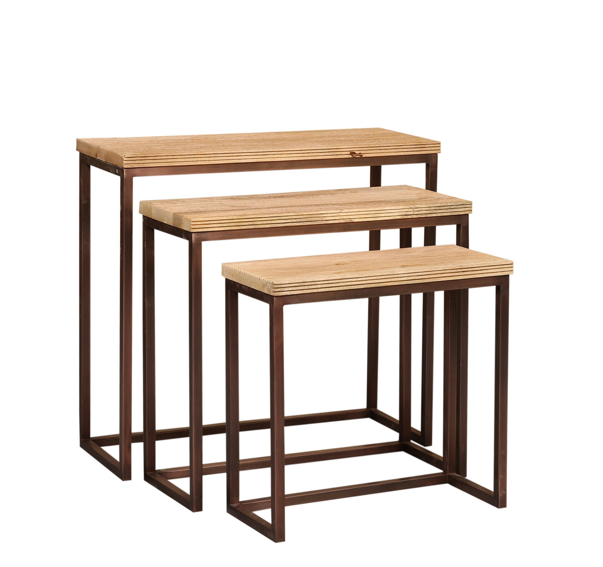 Zoah copper powder-coated iron side table