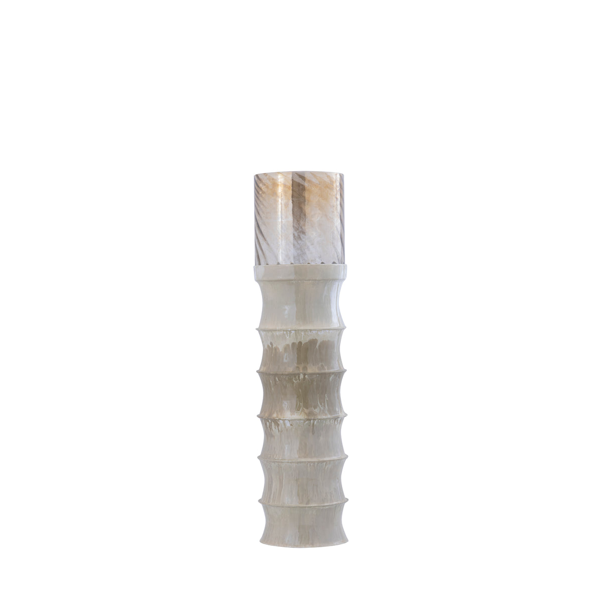 Kaylyne cream powder-coated iron hurricane lantern