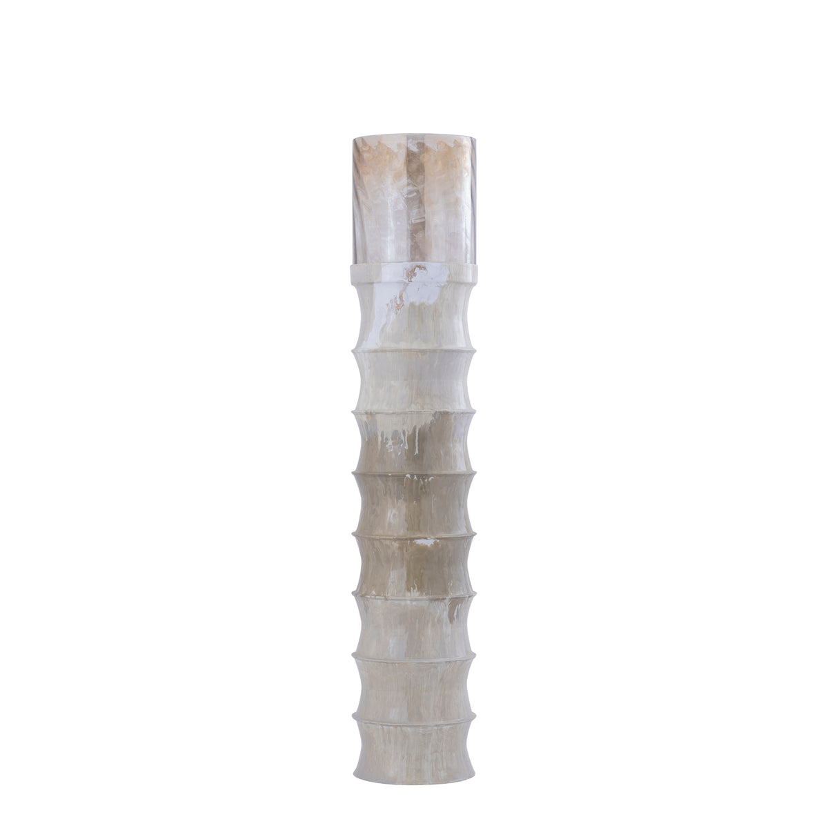 Kaylyne cream powder-coated iron hurricane lantern