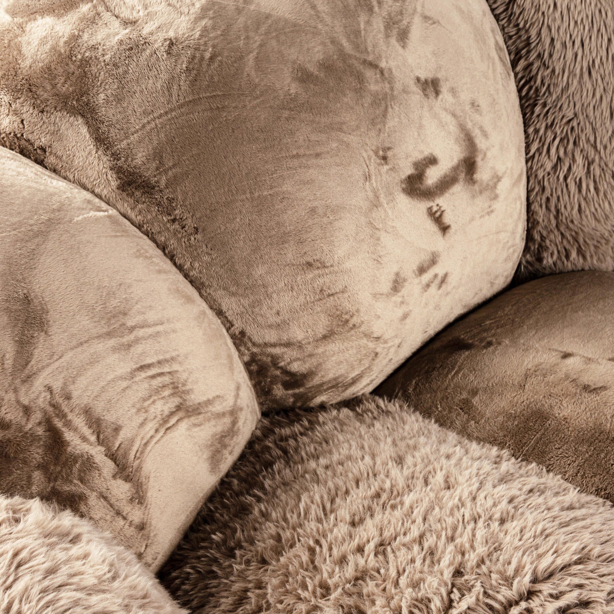 Lush Taupe Curved Cloud Sofa