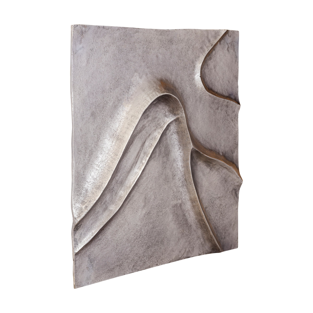 Gihan black cast aluminium wall panel with wave lines, large