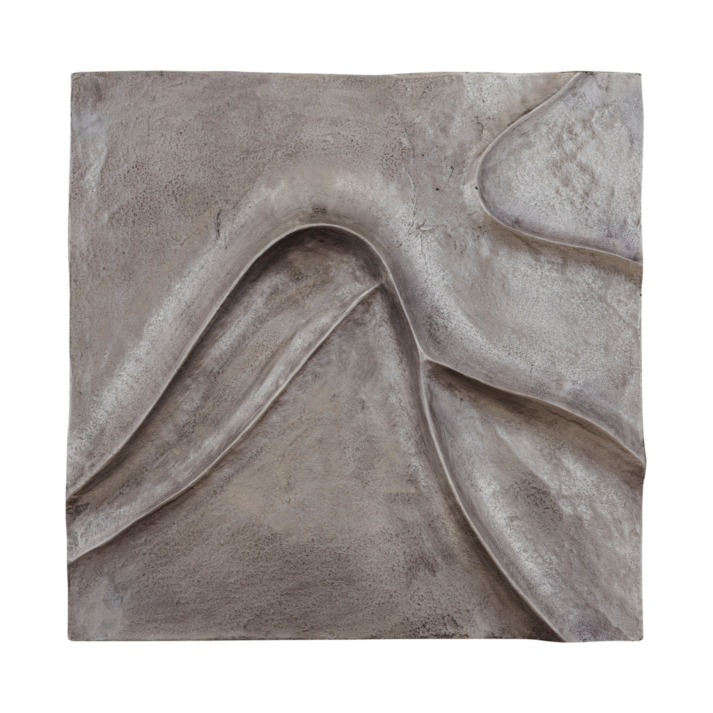 Gihan black cast aluminium wall panel with wave lines, large