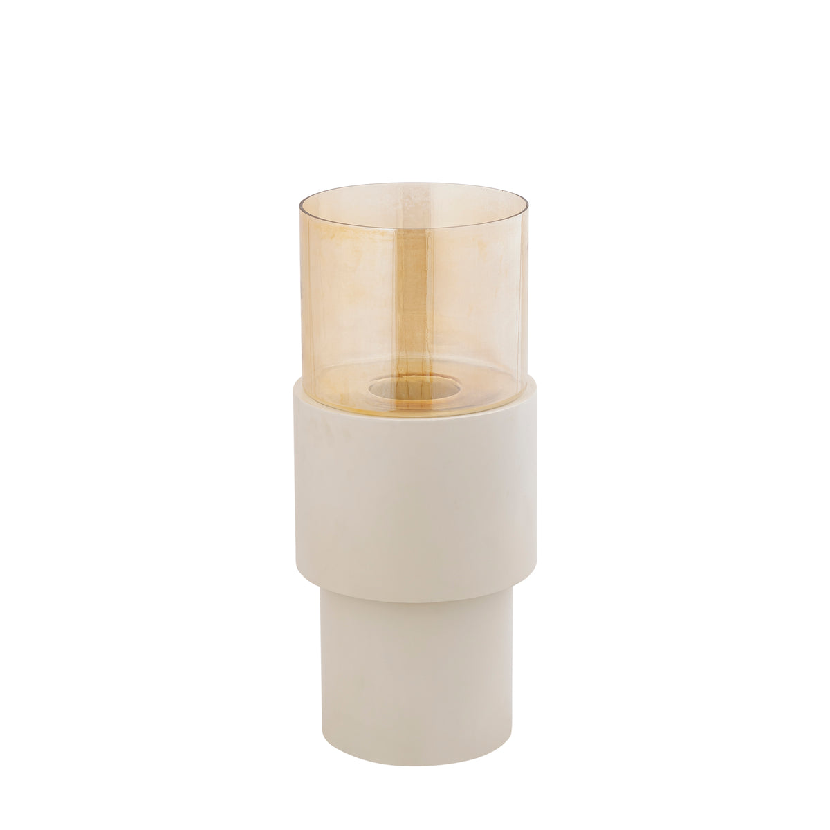 Soon cream iron floor hurricane lantern, small