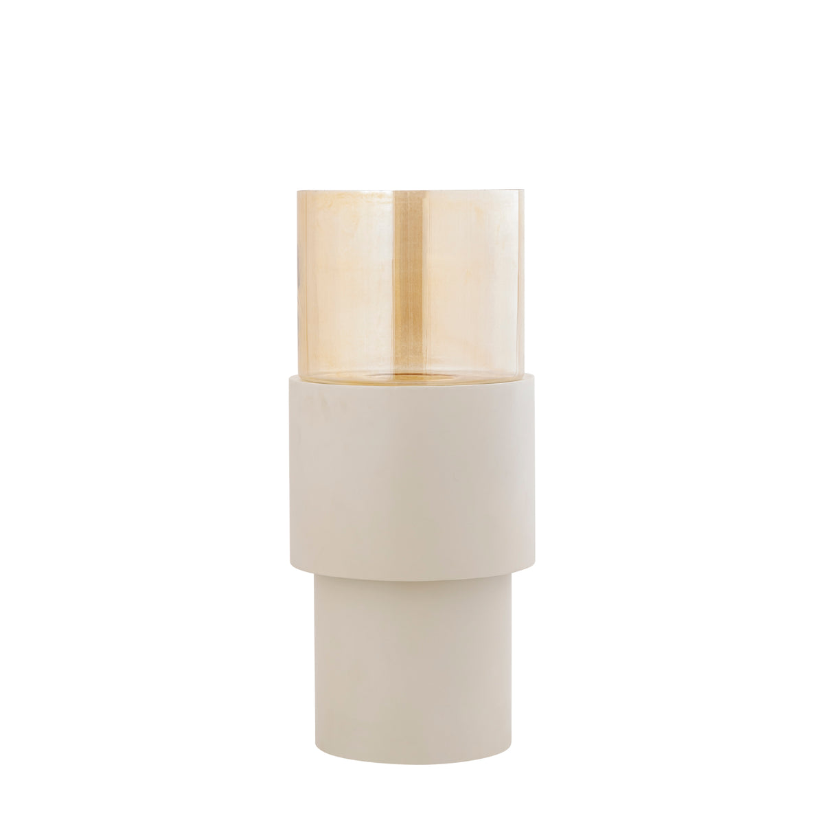Soon cream iron floor hurricane lantern, small
