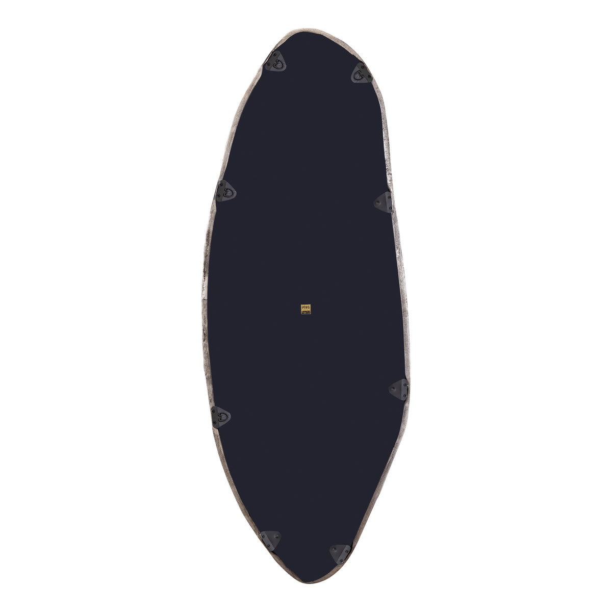 Paislie silver organic oval mirror, tall