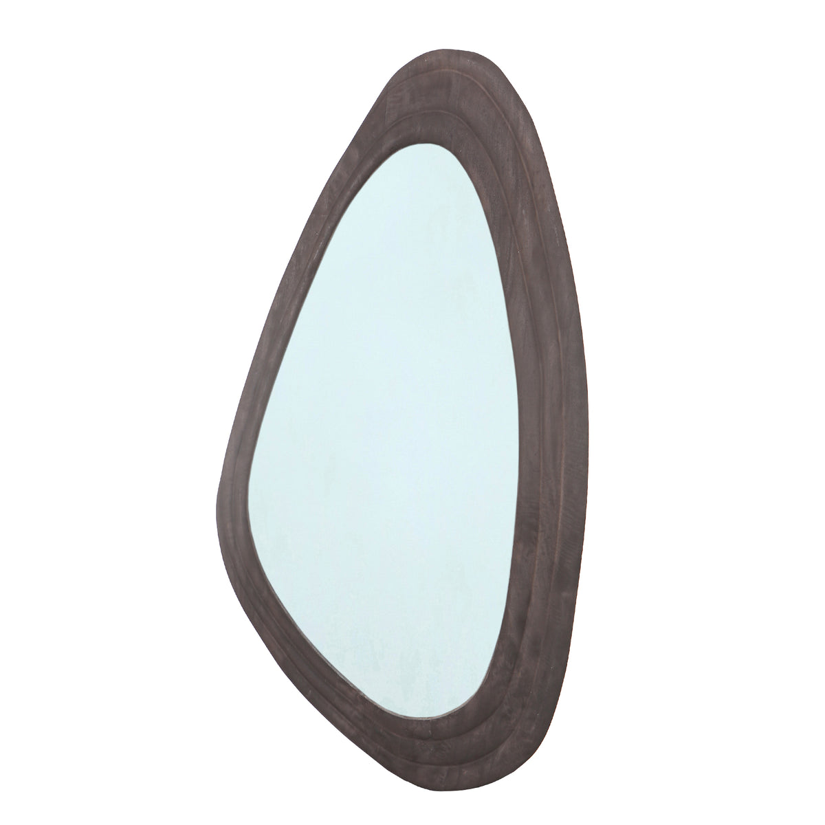 Santin brown organic triangle mango wood mirror