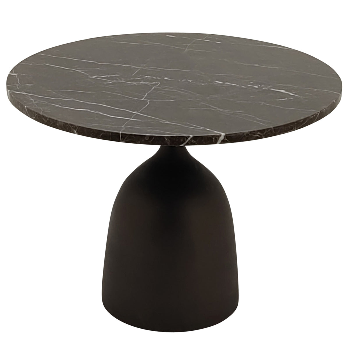Patras brown marble side table, round