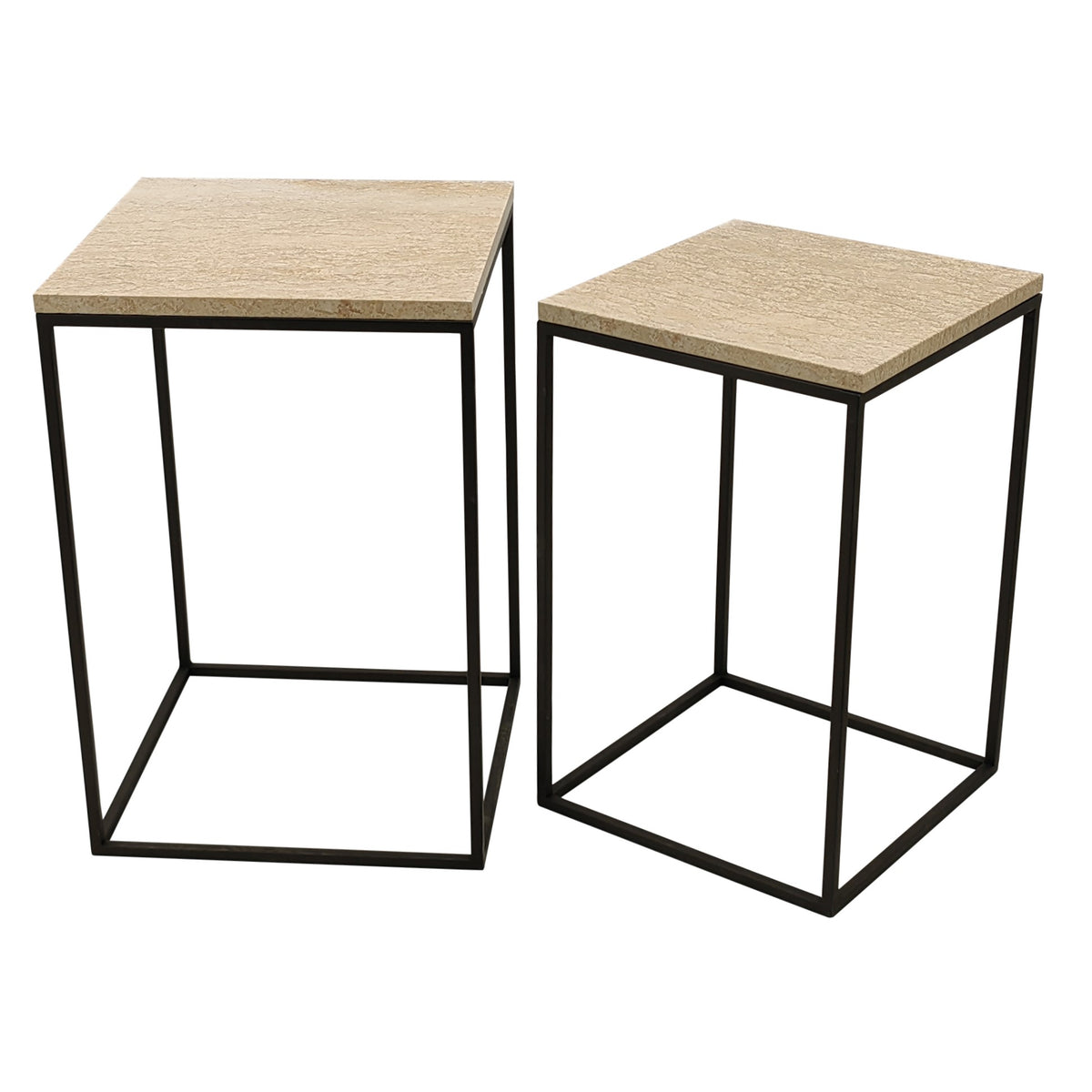 Volos cream marble side table set of two