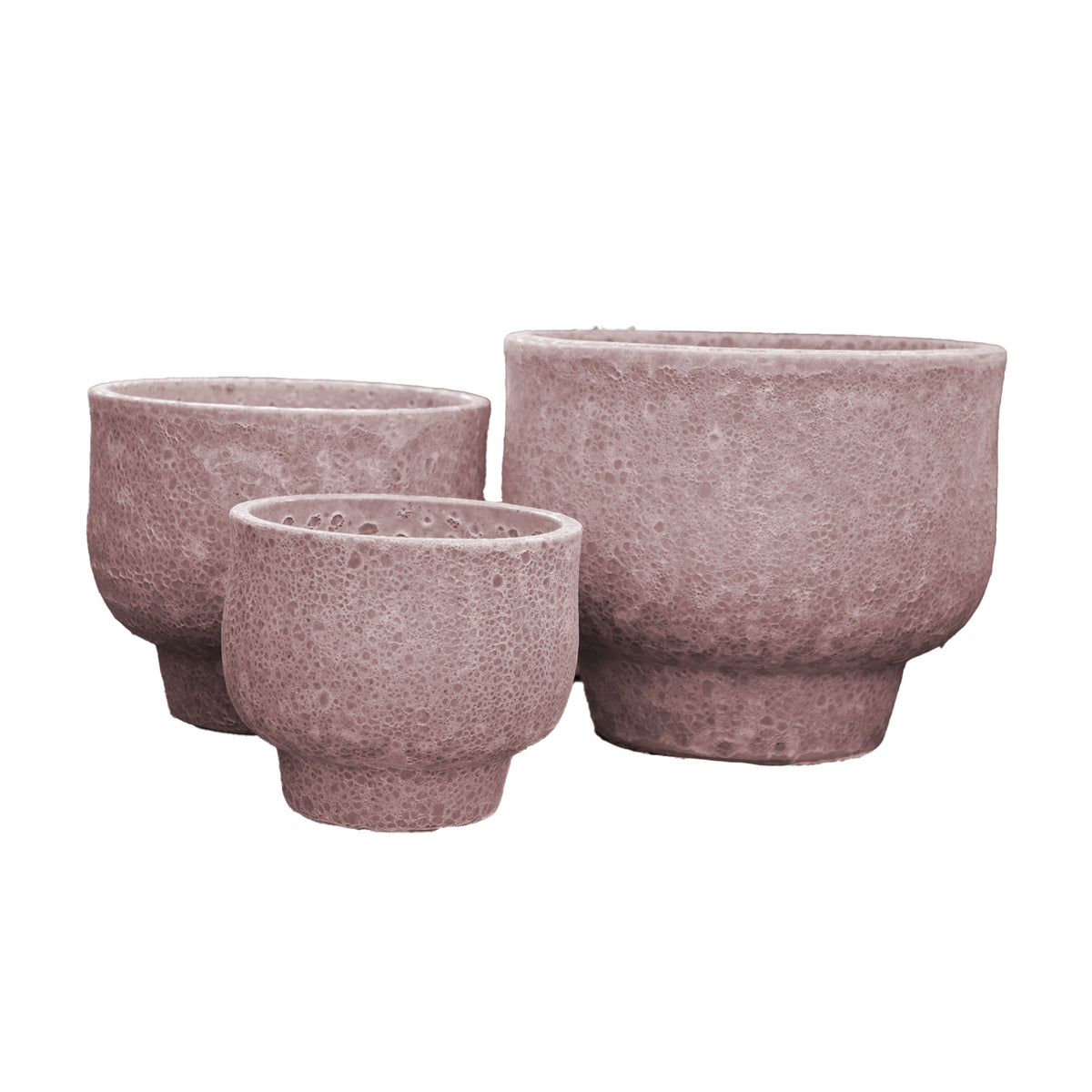 Sanish red glazed ceramic pot on textured foot