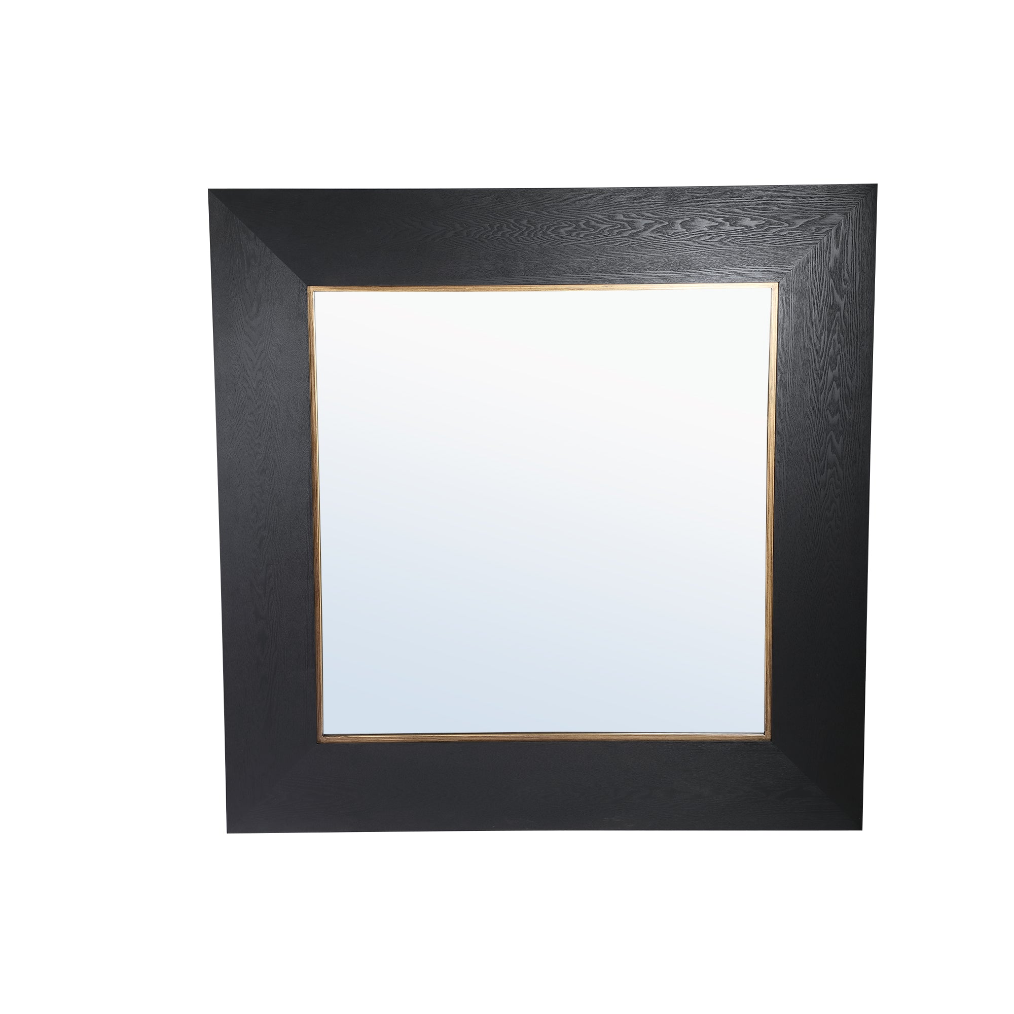 Tiess Gold-Rim Square Mirror - Black