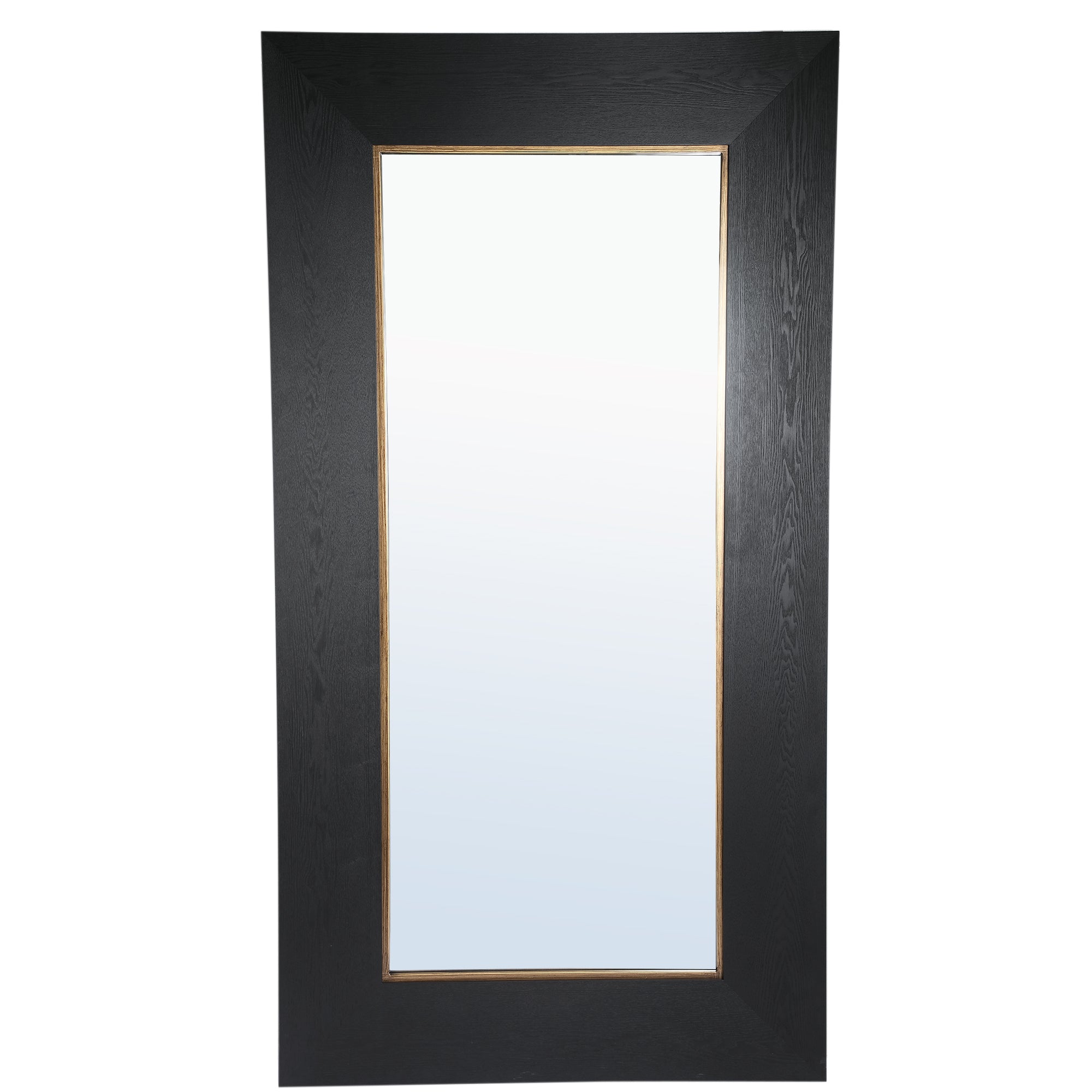 Tiess Gold-Rim Rectangle Mirror - Black