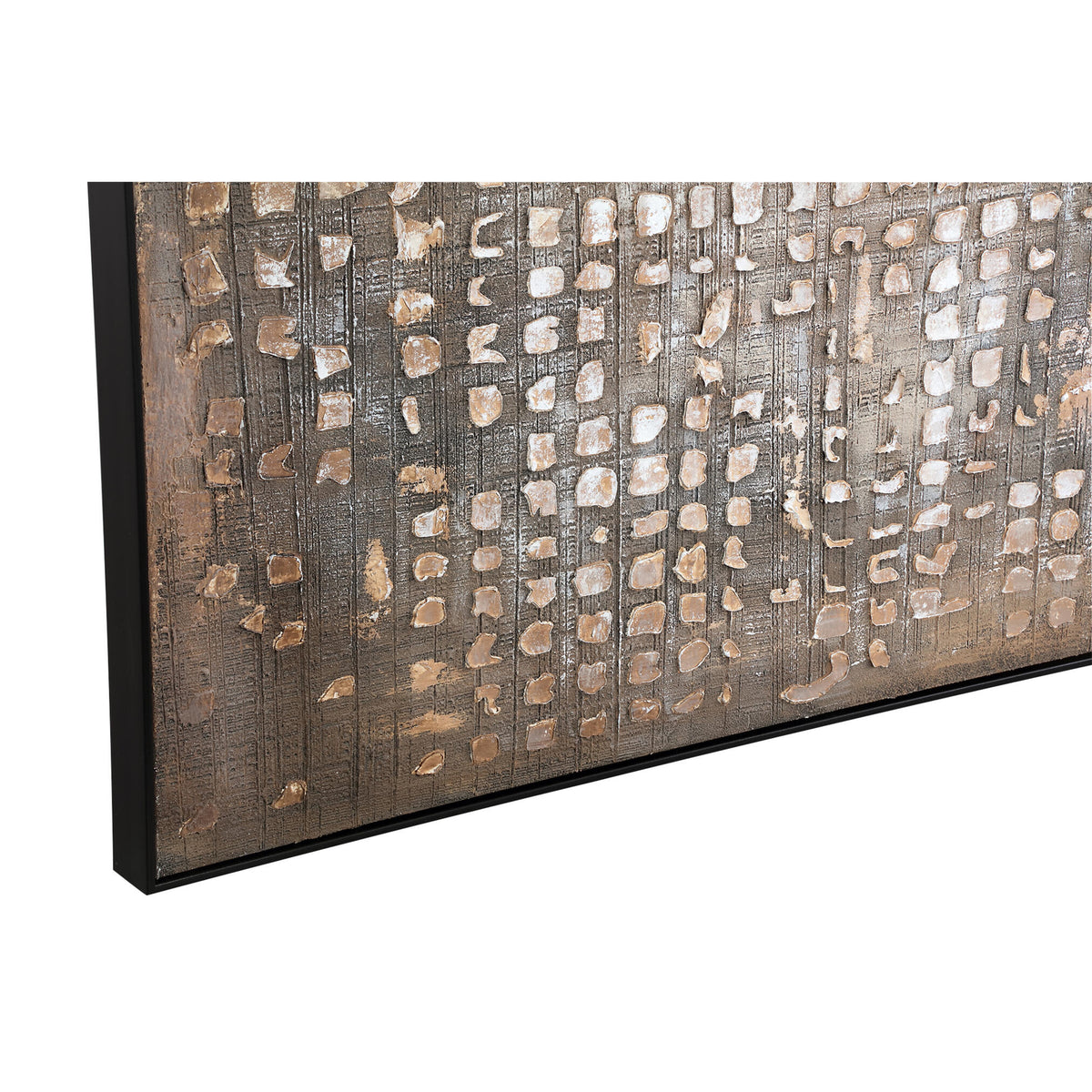 Pathe dark brown textured canvas wall art, square