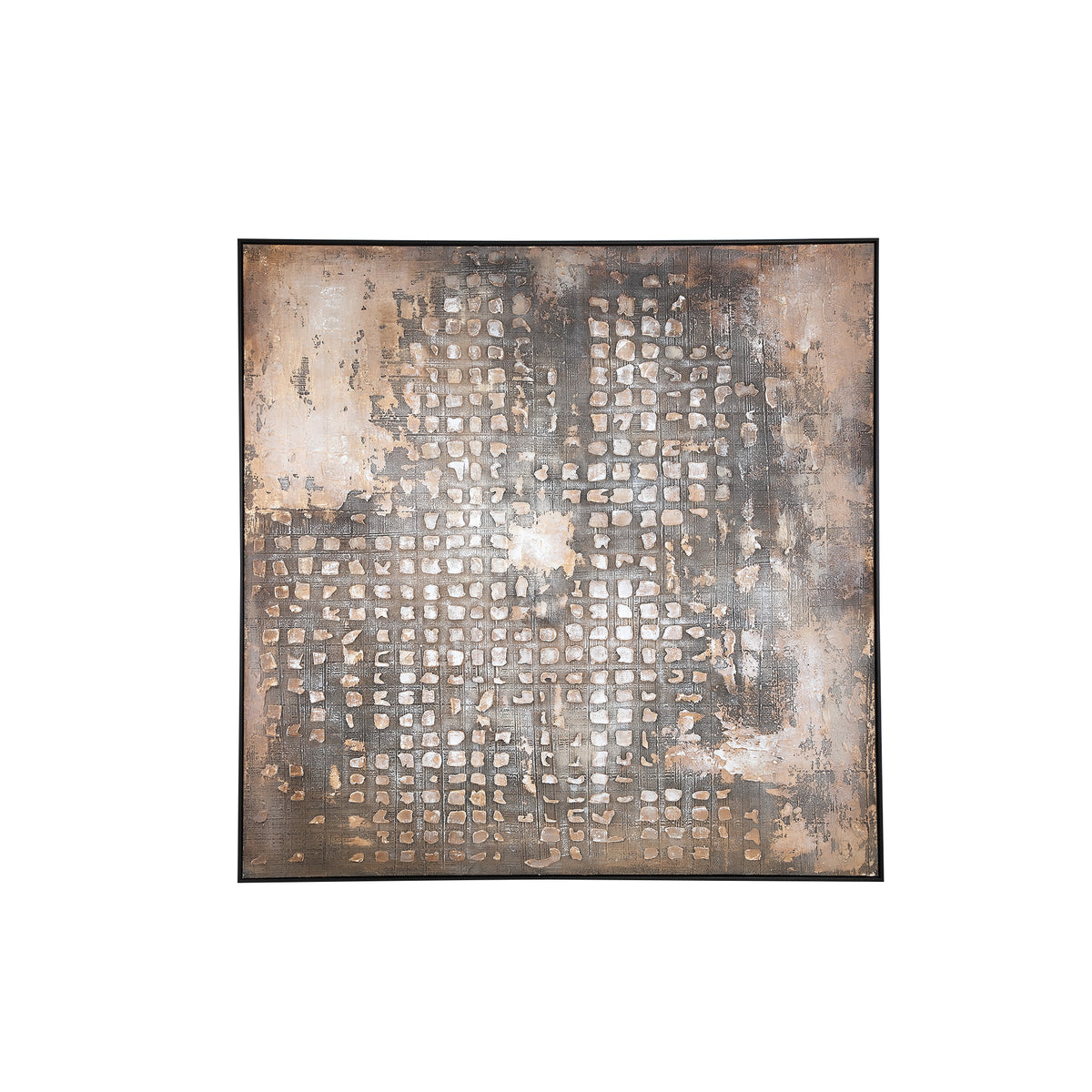 Pathe dark brown textured canvas wall art, square