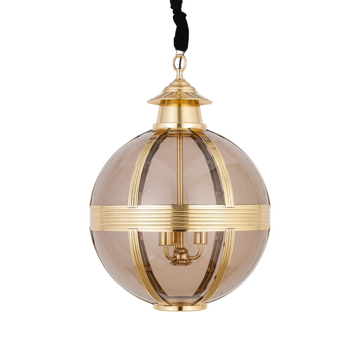 Mikk brass antique glass pendant light, medium