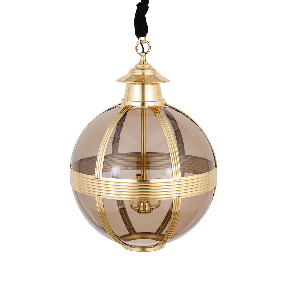 Mikk brass antique glass pendant light, medium