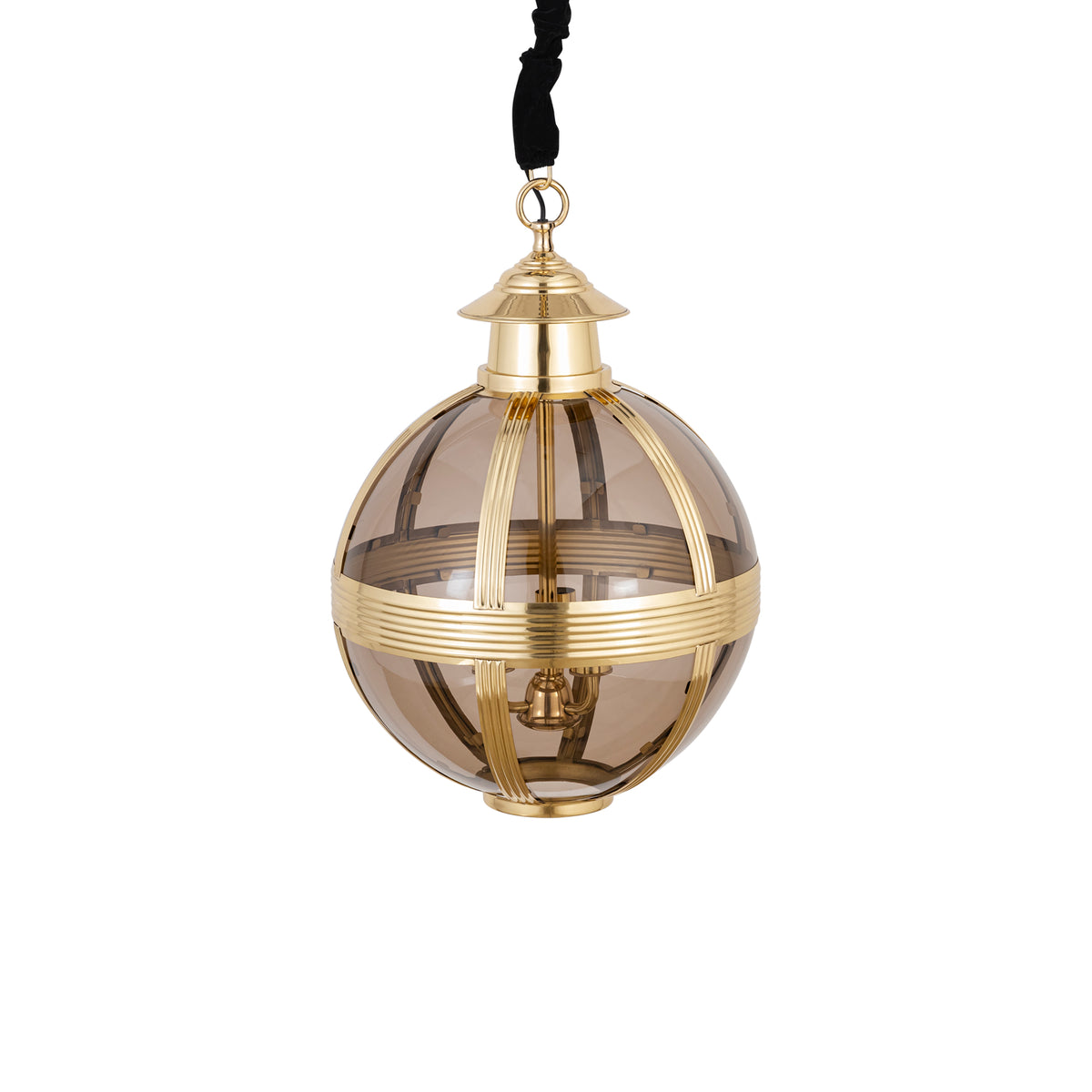 Mikk brass antique glass pendant light, small