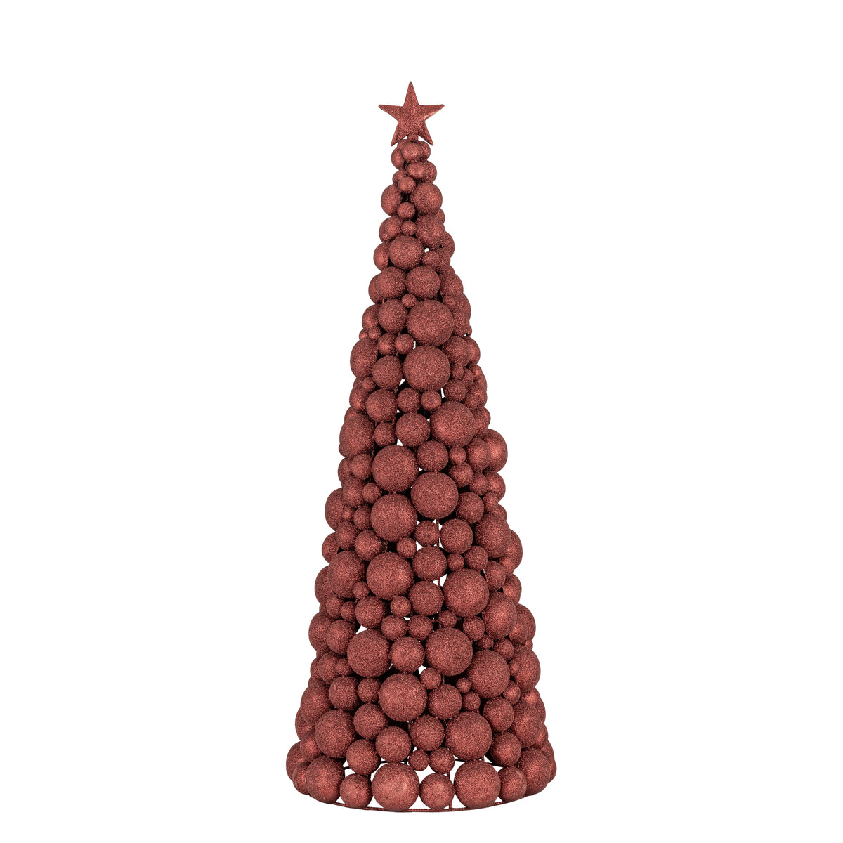 Linah cognac glitter tree statue, tall