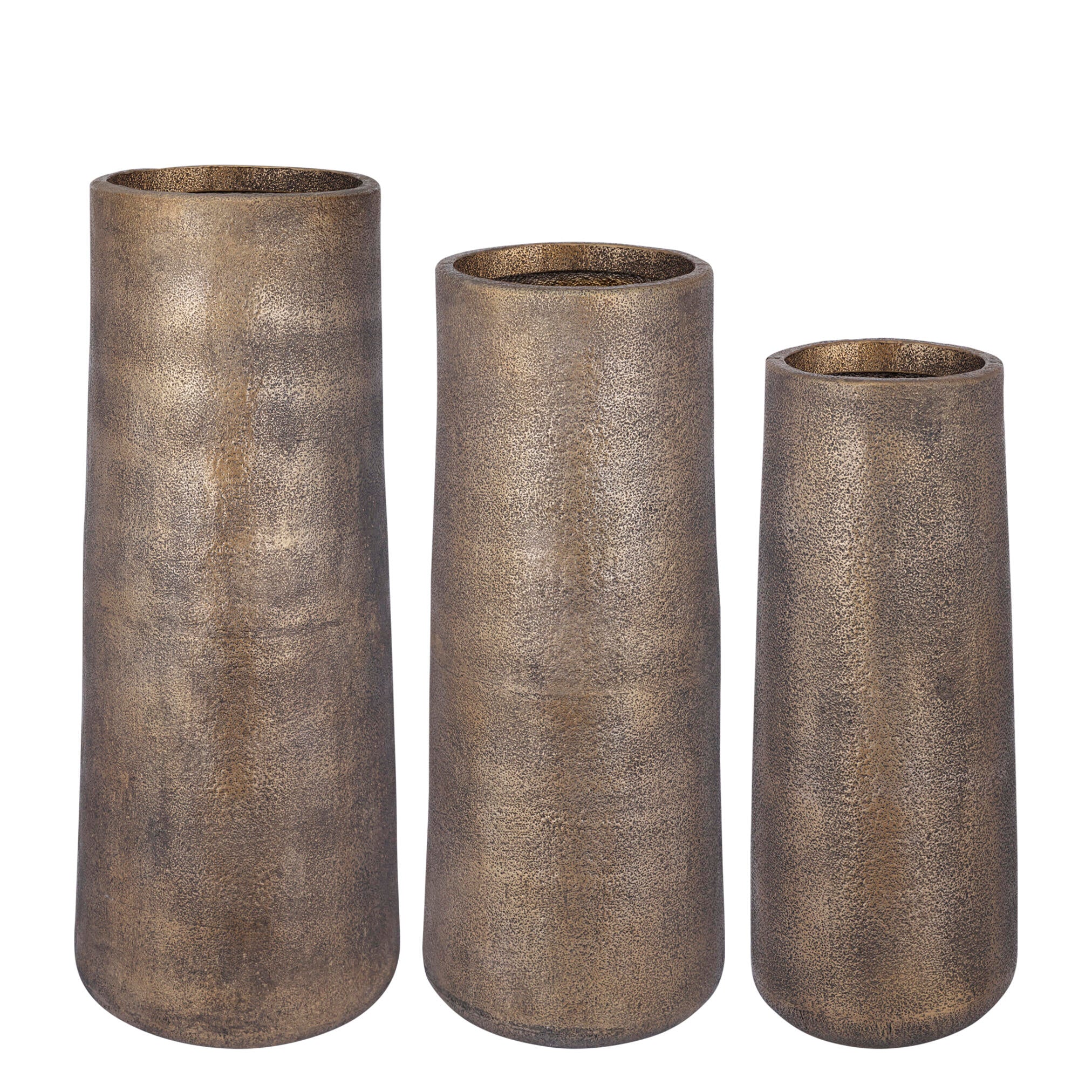 Kardine Dented Aluminium Floor Planter — Antique Gold