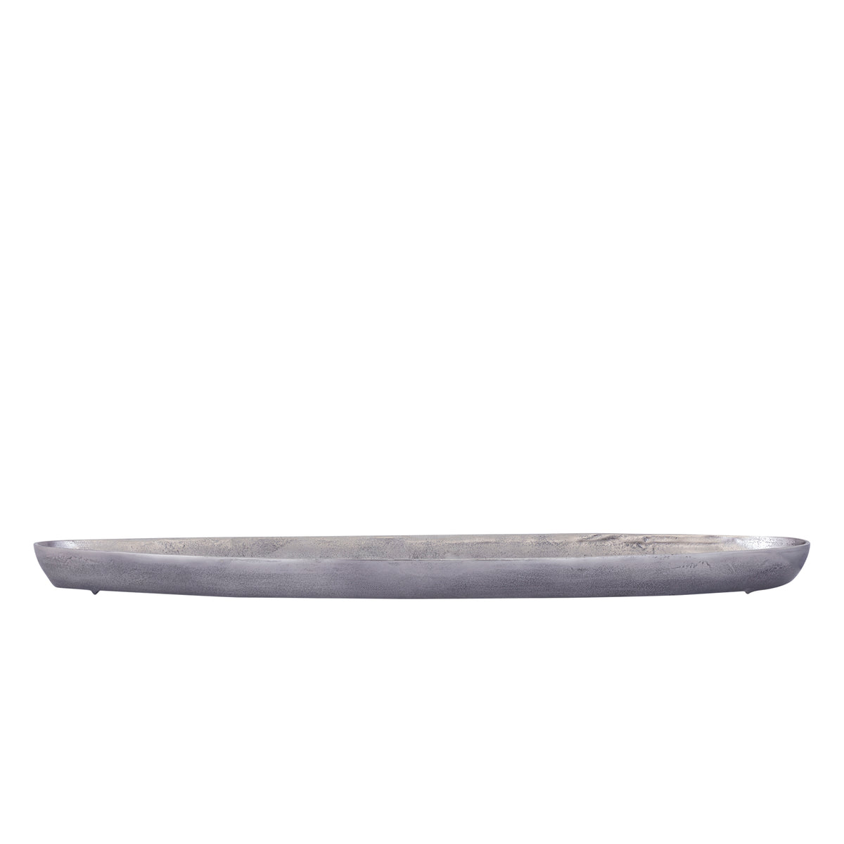 Yaren gunmetal cast aluminium oval bowl with border, large