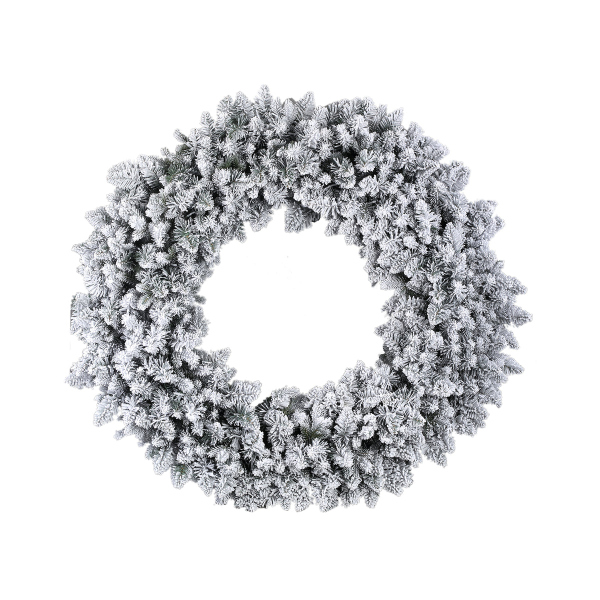 Ceriah white pre-lit wreaths, large, set of two