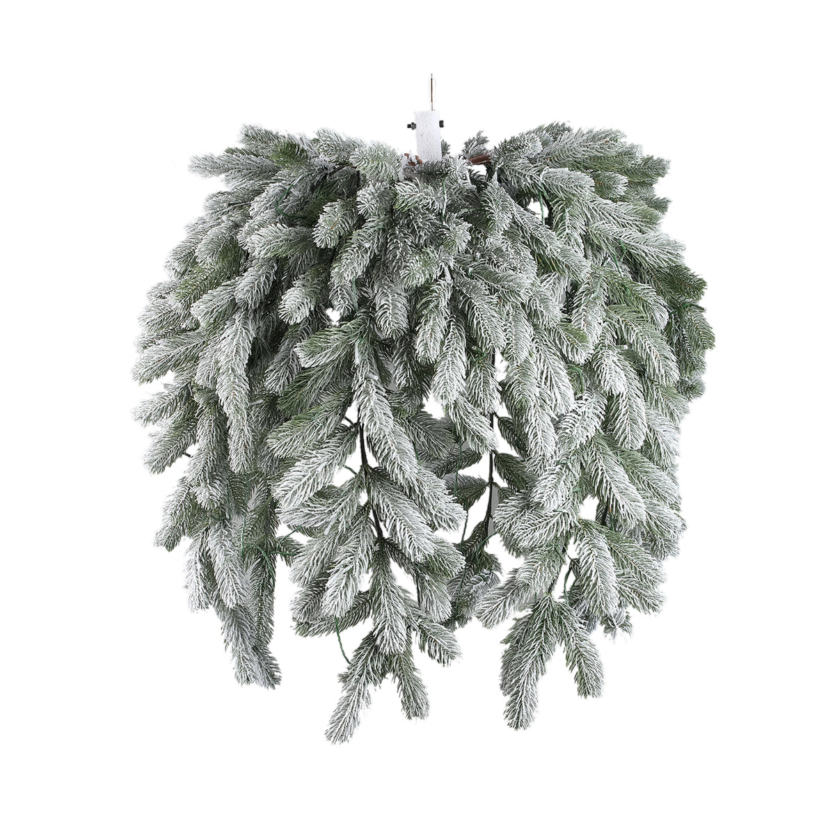 Rosamond white pre-lit hanging wreath, long