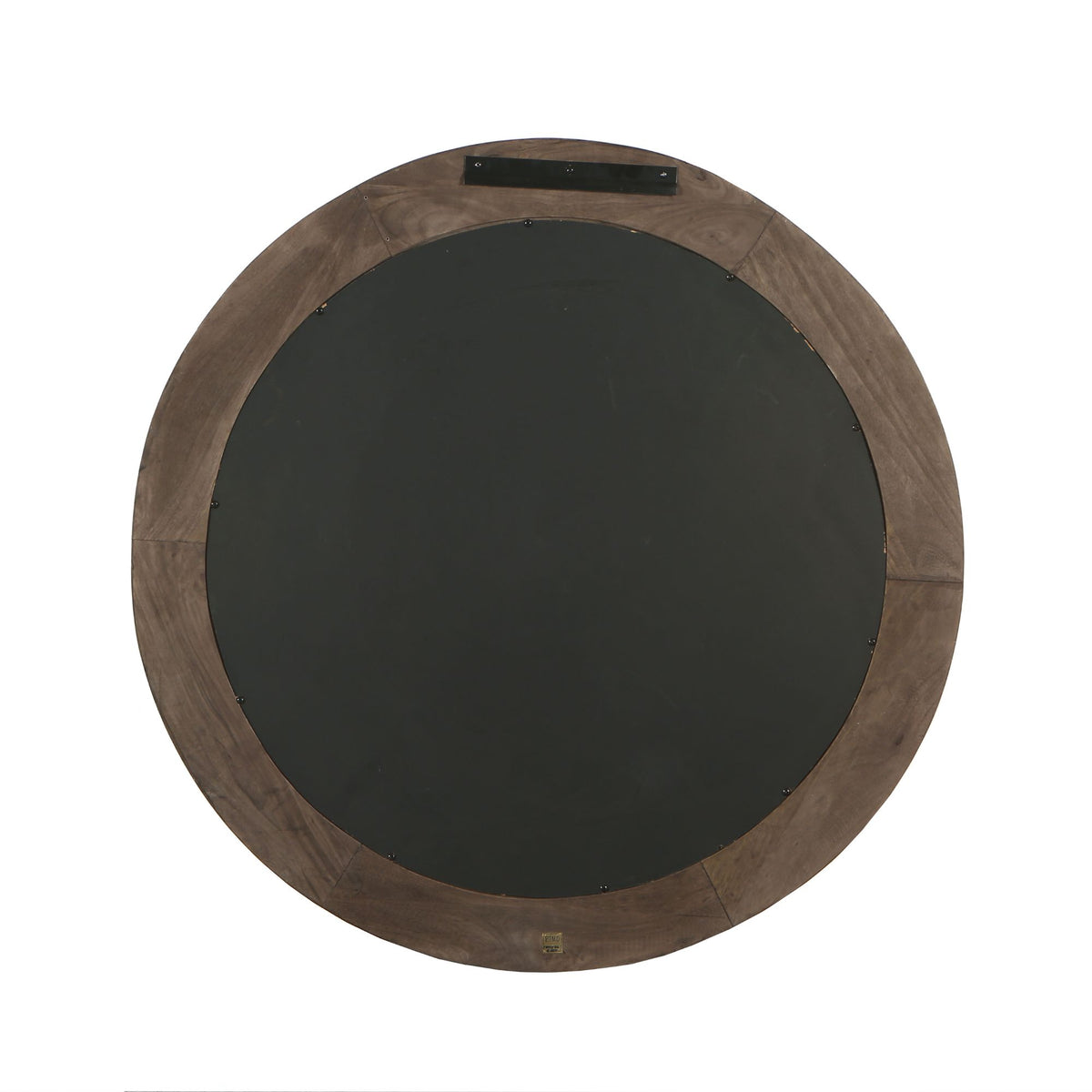 Noam brown mango wood round mirror, large